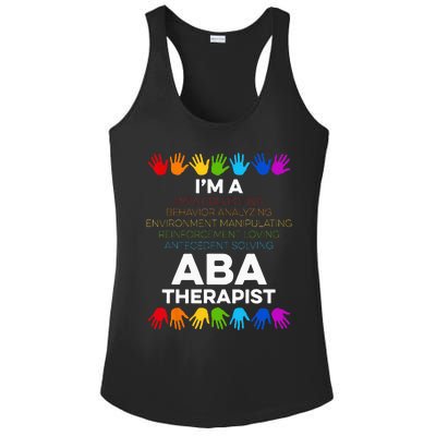 ABA Therapist Data Behavior Analyst Autism Therapy Ladies PosiCharge Competitor Racerback Tank