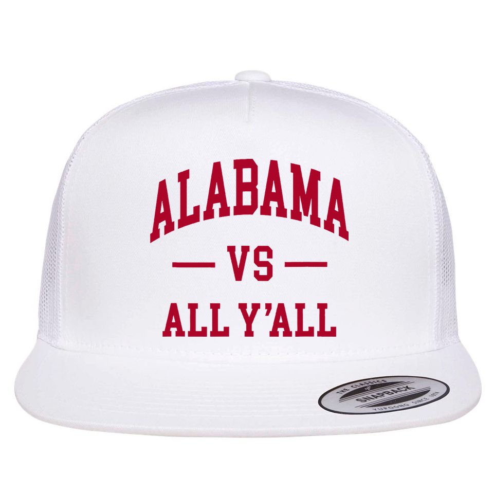 Alabama Throwback Design Classic Flat Bill Trucker Hat