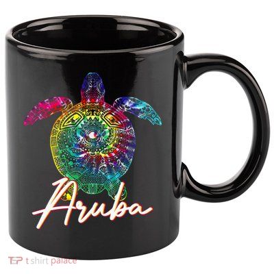 Aruba Tie Dye Sea Turtle Matching Family Vacation 11oz C Handle Ceramic Mug