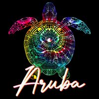 Aruba Tie Dye Sea Turtle Matching Family Vacation Womens Tank Top