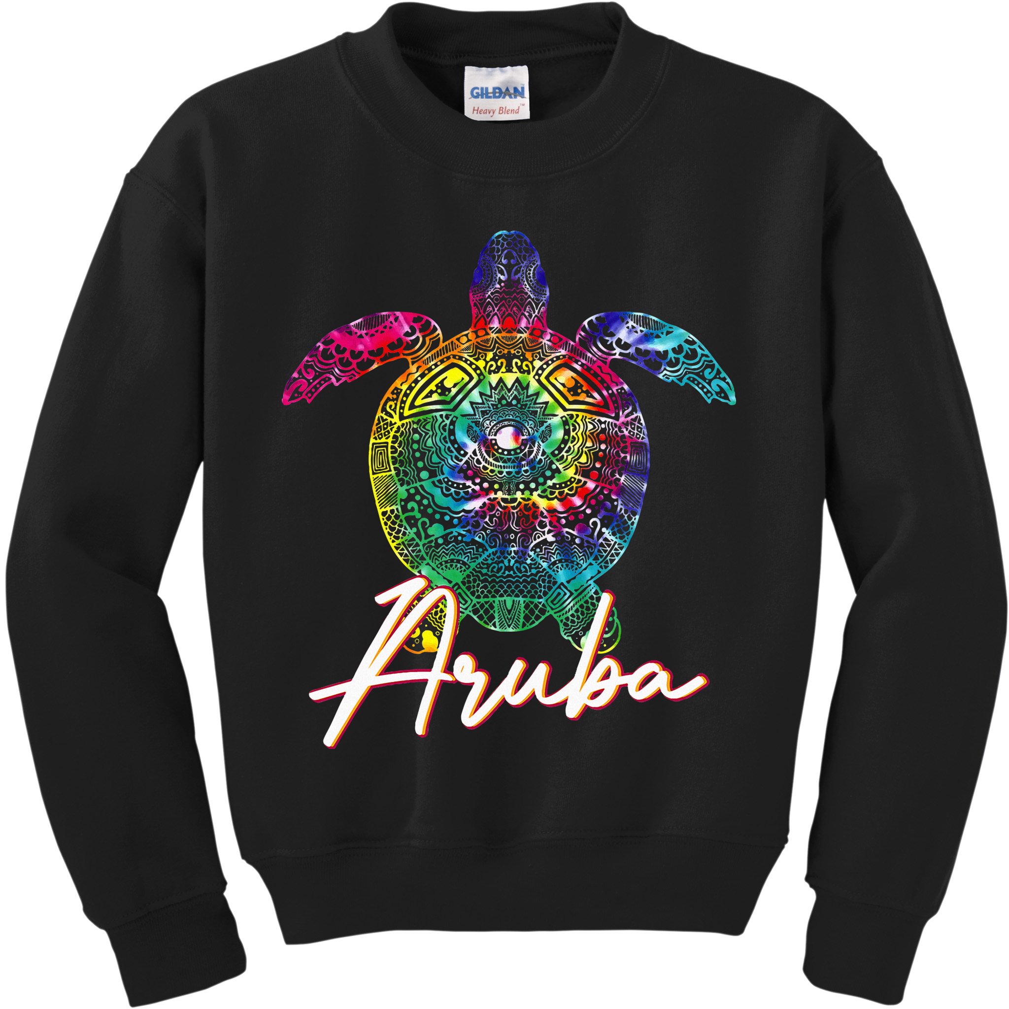 Aruba Tie Dye Sea Turtle Matching Family Vacation Kids Sweatshirt