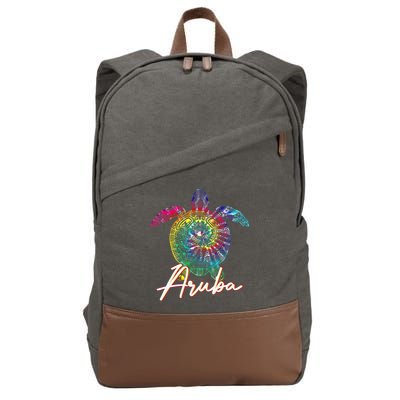 Aruba Tie Dye Sea Turtle Matching Family Vacation Cotton Canvas Backpack