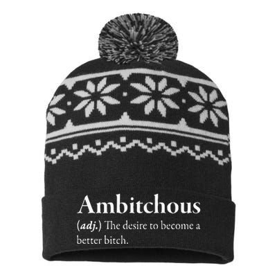 Ambitchous The Desire To Be A Better Bitch USA-Made Snowflake Beanie