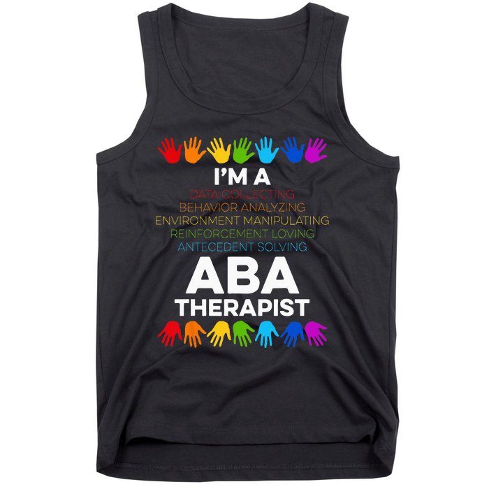 ABA Therapist Data Behavior Analyst Autism Therapy Tank Top