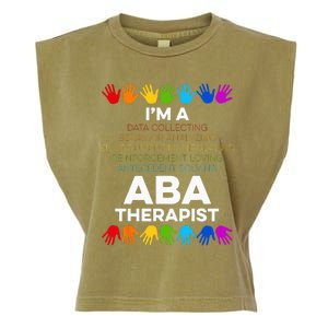 ABA Therapist Data Behavior Analyst Autism Therapy Garment-Dyed Women's Muscle Tee