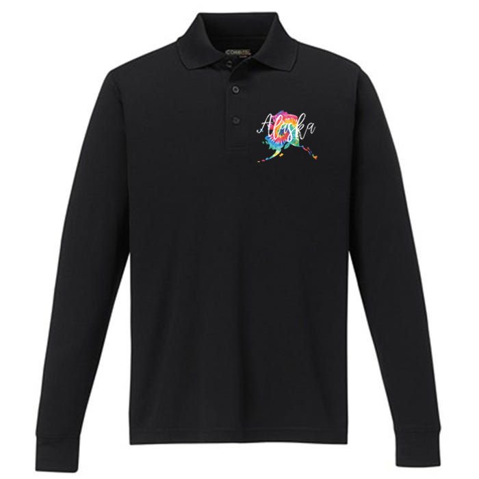 Alaska Tie Dye Performance Long Sleeve Polo