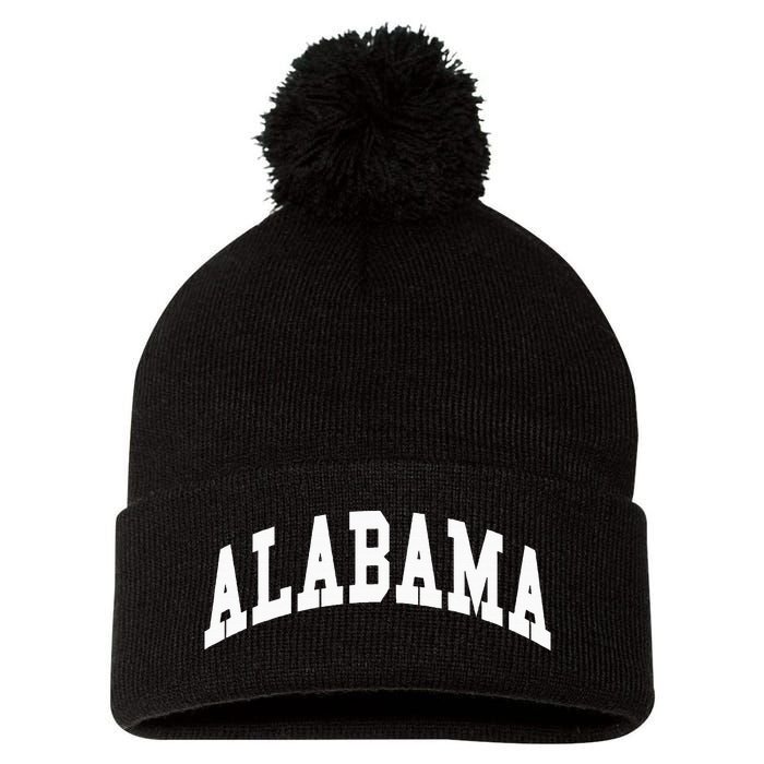 Alabama Throwback Design Classic Pom Pom 12in Knit Beanie