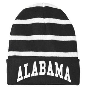 Alabama Throwback Design Classic Striped Beanie with Solid Band