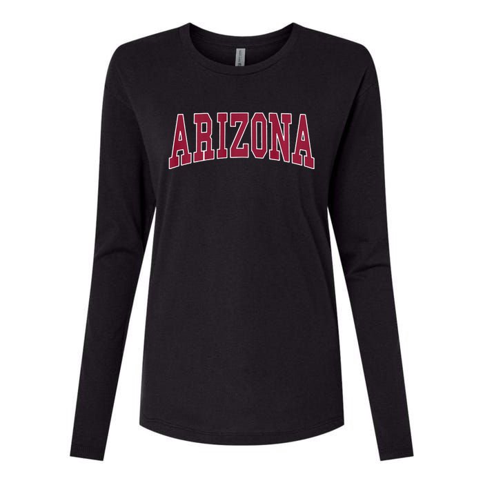 Arizona Throwback Design Classic Womens Cotton Relaxed Long Sleeve T-Shirt