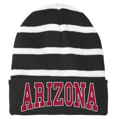 Arizona Throwback Design Classic Striped Beanie with Solid Band