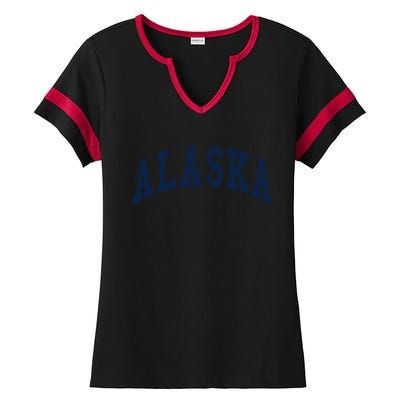 Alaska Throwback Design Classic Ladies Halftime Notch Neck Tee