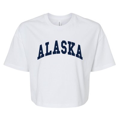 Alaska Throwback Design Classic Bella+Canvas Jersey Crop Tee