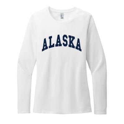 Alaska Throwback Design Classic Womens CVC Long Sleeve Shirt