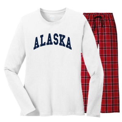 Alaska Throwback Design Classic Women's Long Sleeve Flannel Pajama Set 