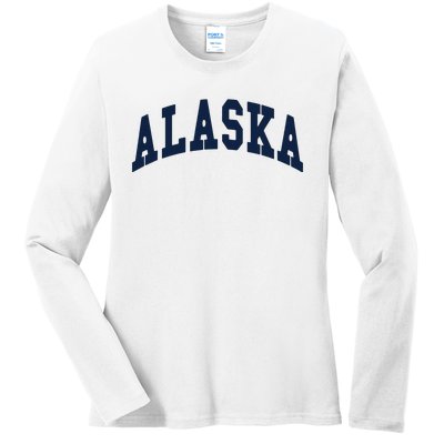 Alaska Throwback Design Classic Ladies Long Sleeve Shirt