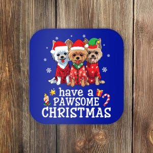 Australian Terrier Dogs Merry Day Have A Pawsome Christmas Gift Coaster