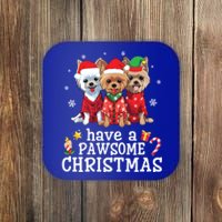 Australian Terrier Dogs Merry Day Have A Pawsome Christmas Gift Coaster