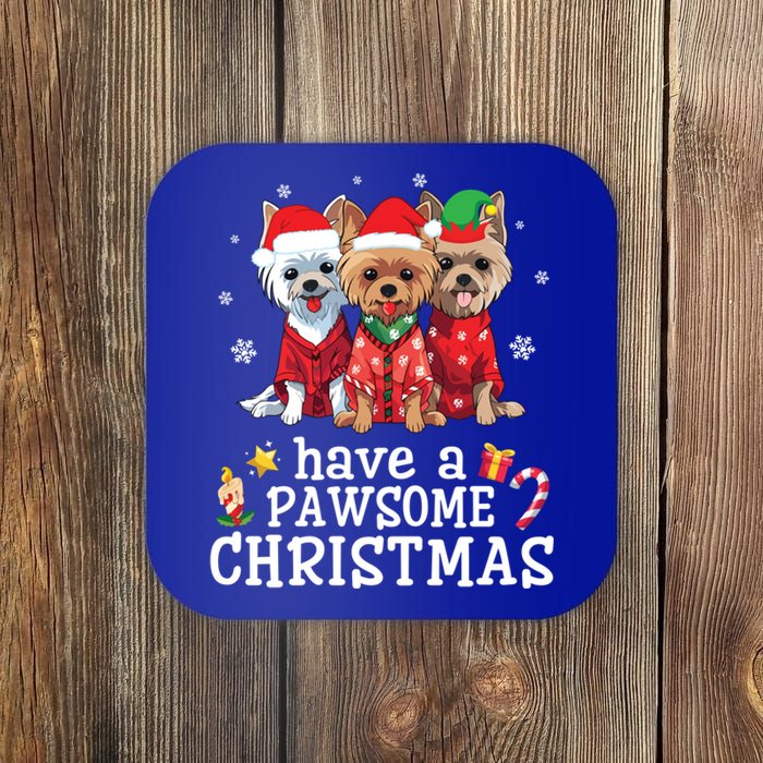 Australian Terrier Dogs Merry Day Have A Pawsome Christmas Gift Coaster