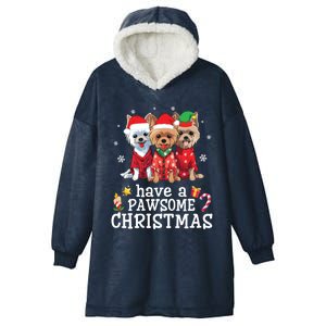 Australian Terrier Dogs Merry Day Have A Pawsome Christmas Gift Hooded Wearable Blanket