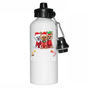 Australian Terrier Dogs Merry Day Have A Pawsome Christmas Gift Aluminum Water Bottle