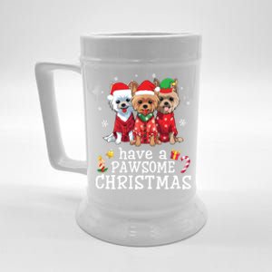 Australian Terrier Dogs Merry Day Have A Pawsome Christmas Gift Beer Stein