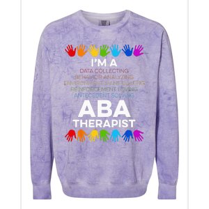 ABA Therapist Data Behavior Analyst Autism Therapy Colorblast Crewneck Sweatshirt