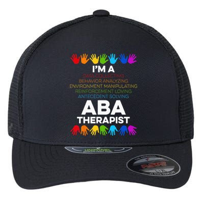 ABA Therapist Data Behavior Analyst Autism Therapy Flexfit Unipanel Trucker Cap