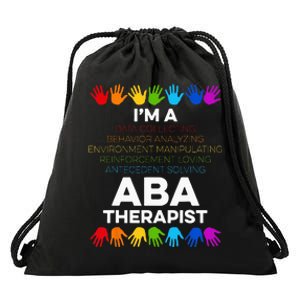 ABA Therapist Data Behavior Analyst Autism Therapy Drawstring Bag