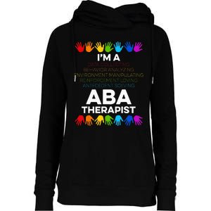 ABA Therapist Data Behavior Analyst Autism Therapy Womens Funnel Neck Pullover Hood