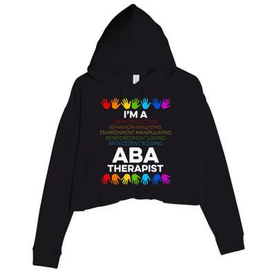 ABA Therapist Data Behavior Analyst Autism Therapy Crop Fleece Hoodie