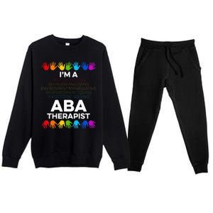 ABA Therapist Data Behavior Analyst Autism Therapy Premium Crewneck Sweatsuit Set