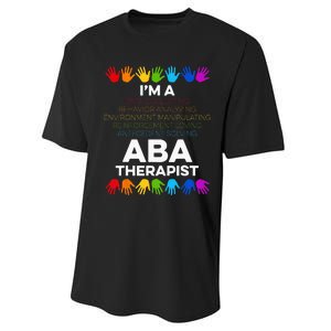 ABA Therapist Data Behavior Analyst Autism Therapy Performance Sprint T-Shirt