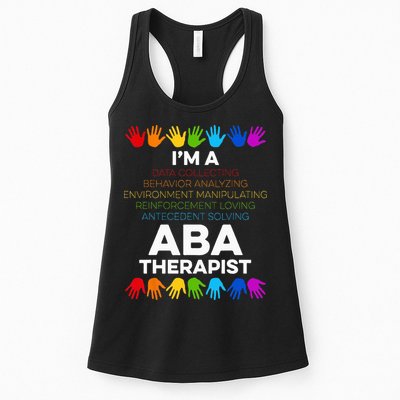 ABA Therapist Data Behavior Analyst Autism Therapy Womens Tank Top
