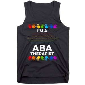 ABA Therapist Data Behavior Analyst Autism Therapy Tank Top