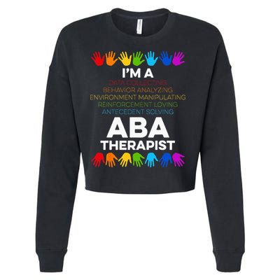 ABA Therapist Data Behavior Analyst Autism Therapy Cropped Pullover Crew