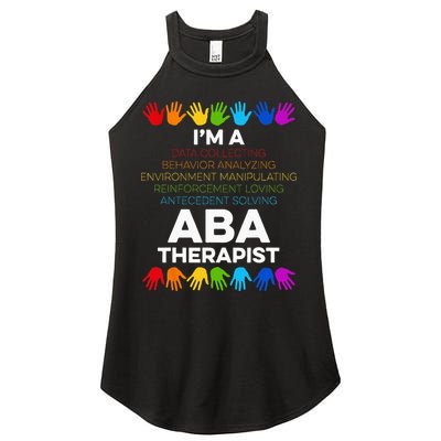 ABA Therapist Data Behavior Analyst Autism Therapy Women's Perfect Tri Rocker Tank