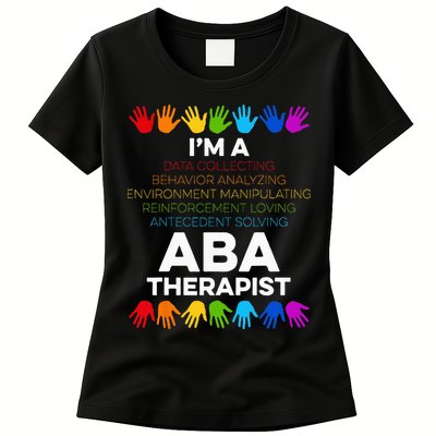 ABA Therapist Data Behavior Analyst Autism Therapy Womens T-Shirt