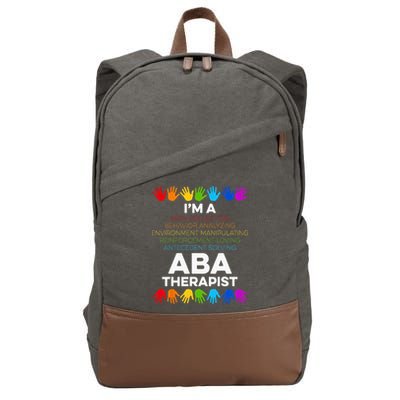 ABA Therapist Data Behavior Analyst Autism Therapy Cotton Canvas Backpack