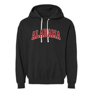 Alabama Throwback Design Print Classic Garment-Dyed Fleece Hoodie