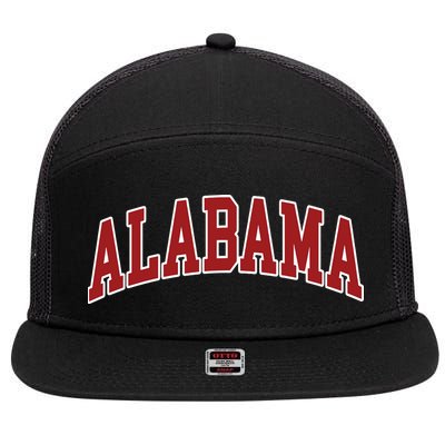 Alabama Throwback Design Print Classic 7 Panel Mesh Trucker Snapback Hat