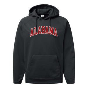 Alabama Throwback Design Print Classic Performance Fleece Hoodie