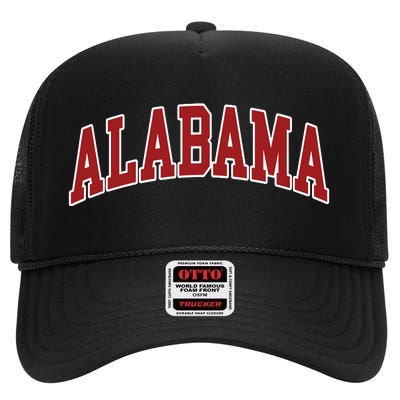 Alabama Throwback Design Print Classic High Crown Mesh Back Trucker Hat