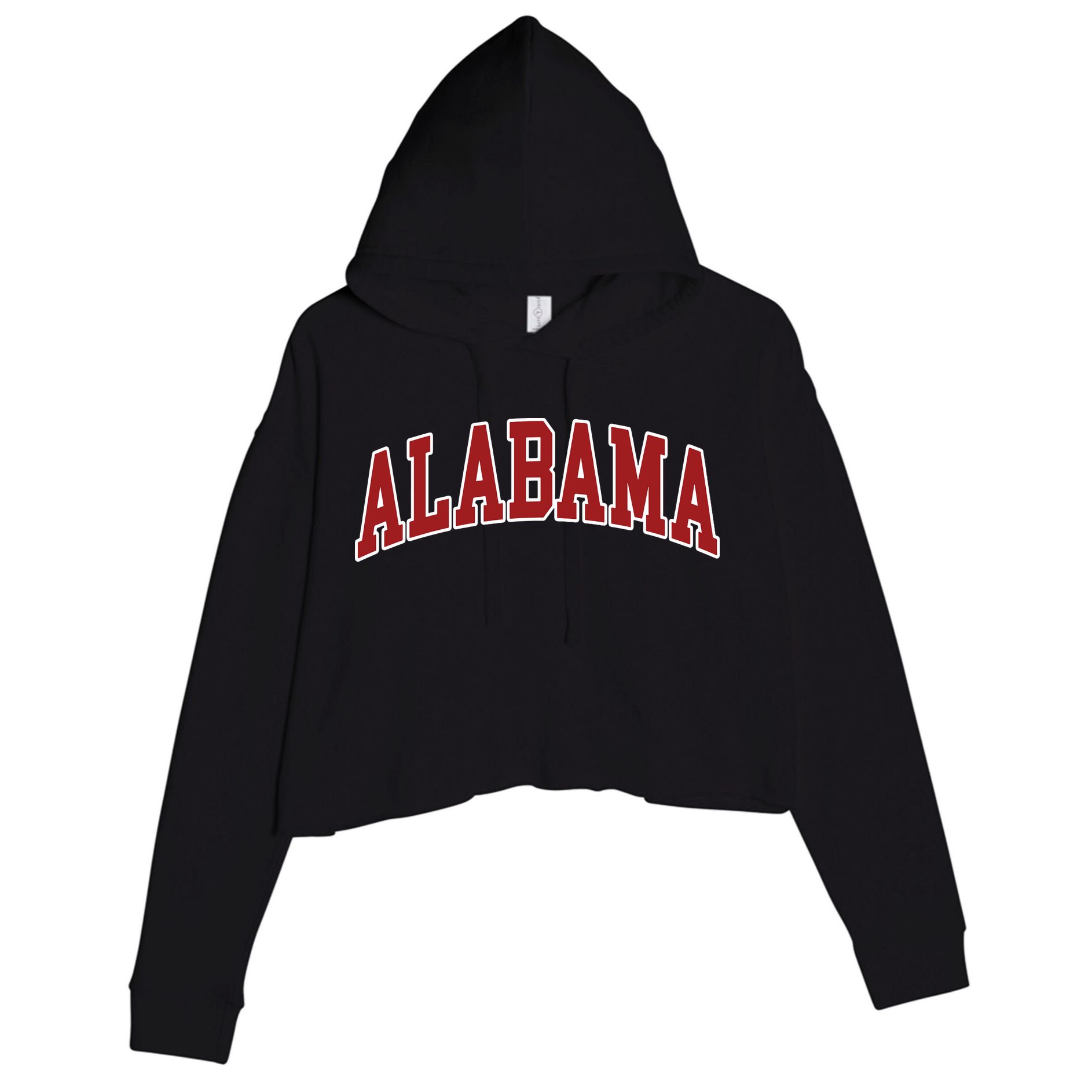 Alabama Throwback Design Print Classic Crop Fleece Hoodie