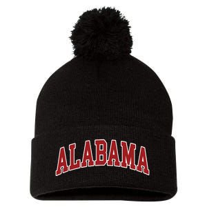 Alabama Throwback Design Print Classic Pom Pom 12in Knit Beanie