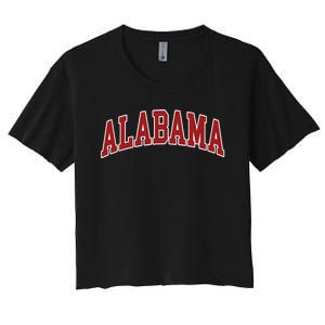 Alabama Throwback Design Print Classic Women's Crop Top Tee