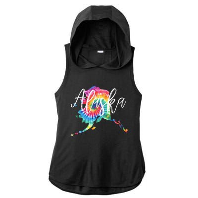 Alaska Tie Dye Ladies PosiCharge Tri-Blend Wicking Draft Hoodie Tank