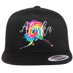 Alaska Tie Dye Flat Bill Trucker Hat