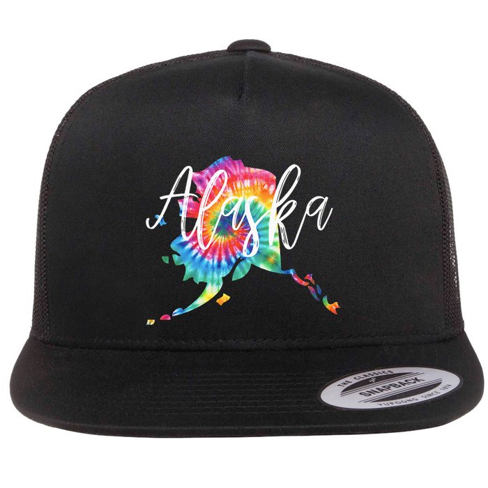 Alaska Tie Dye Flat Bill Trucker Hat