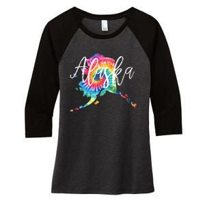 Alaska Tie Dye Women's Tri-Blend 3/4-Sleeve Raglan Shirt