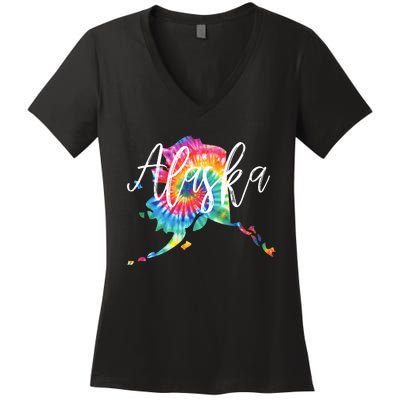 Alaska Tie Dye Women's V-Neck T-Shirt